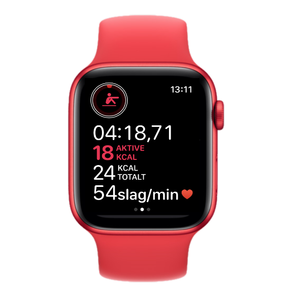 Apple Watch med appen Trening og treningsøkten Roing